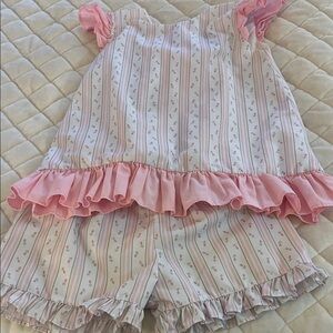 Pink and White Striped Kids Matching Set